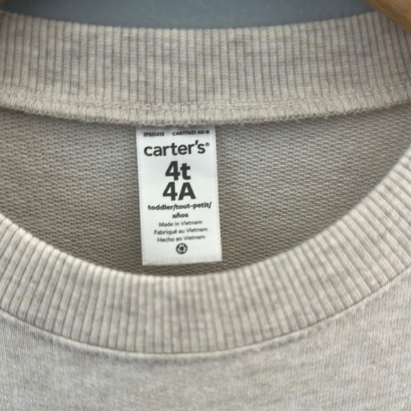 Carter's Heather & Green Casual Dress with Peplum Style Long Sleeves Girls 4T - Picture 2 of 8